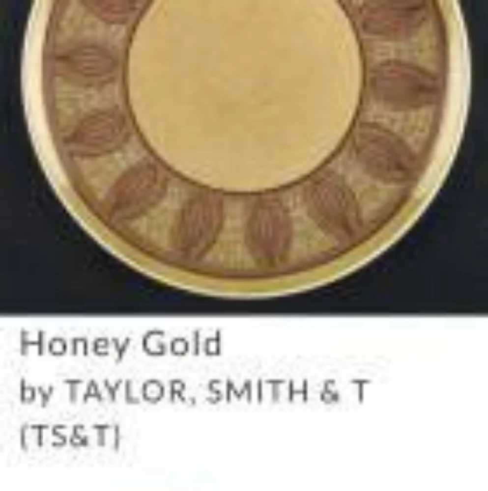 VTG MCM Taylor Smith & Taylor Honey Gold Onion Round Stoneware Plate 12.25